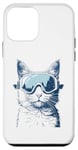 Coque pour iPhone 12 mini Ski Snowboard Chat Lunettes Sports d'hiver Snowboarder Ski