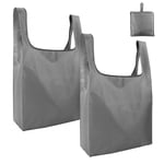 2 Pack Reusable Shopping Bags Foldable Large Grocery Bags With Attach Pocket Reusable Tote Bags Machine Washable For Kitchen Shopping style 2