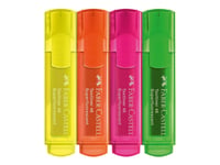 Faber-Castell Textliner 46 Superfluorescent - Överstrykningspenna - Blandade Klara Neonfärger - Genomskinlig - Vattenbaserat Bläck - 1-2-5 Mm (Paket Om 4)