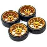 4 PièCes en Plastique Dur DéRive Pneu MéTal Jante de Roue pour 284131 K969 K989 P929 Mini-Z 1/28 RC Voiture Mises à Niveau PièCes,