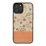 MAN&WOOD suojakuori Apple iPhone 12/12 Pro - Pink Flower Black