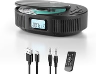 Portable CD Player Bluetooth Boombox Rechargeable with Remote, AUX/USB