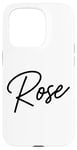 Coque pour iPhone 15 Pro Rose Nom Femme Mignon Fille Élégante Femme Amour Manuscrite