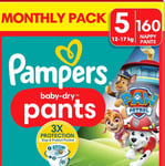 Pampers Baby-Dry Nappy Pants Paw Patrol Edition Size 5, 160 Nappies, 12kg-17kg