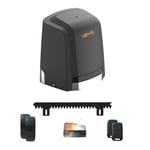 Somfy 1246285 – Motorisation pour portail coulissant Slidymoove 600 | Avec 2 télécommandes Keypop, 4 mètres de crémaillère, 1 batterie de secours, 1 feu clignotant, photocellules | Fabriqué en France