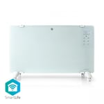 Nedis SmartLife Elradiator | Wi-Fi | Velegnet til badeværelse | Glas panel | 2000 W | 2 Varmeindstillinger | LED | 15 - 35 °C | Justerbar termostat | Hvid