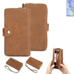 2in1 protection case for Tecno Spark 10 Pro wallet brown cover pouch