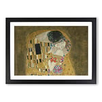 Big Box Art The Kiss Vol.4 by Gustav Klimt Framed Wall Art Picture Print Ready to Hang, Black A2 (62 x 45 cm)