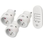 Brennenstuhl Lot de 3 mini prises de courant télécommandées programmables IP20