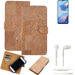 FOR Oppo A16s SMARTPHONE CASE COVER WALLETCASE CORK