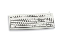 CHERRY G83-6105, Wired Keyboard for Industrial Applications, UK Layout (QWERTY), Abrasion-Resistant Keys, Easy to Clean, Recyclable, Light Grey