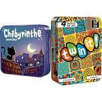 Lot 2 Jeux d'Ambiance : 1 Chabyrinthe + 1 Twin it - Jeux de Cartes Pour Enfants dès 6 ans - Réflexion & Tactique - Labyrinthe & Jeu de Rapidité pour Toute la Famille - 30 Min - En Français