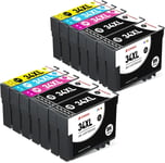 499) 10 x Cartridges 34XL Ink Compatible With Epson Printers WF-3720 WF-372