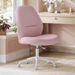 SONGMICS HOME Chaise de Bureau, Fauteuil Ergonomique, Hauteur Réglable, Siège Pivotant, Style Contemporain, Dossier Haut, Assise Large, Tissu Coton-Lin, Rose Bonbon OBG044R01V1