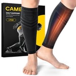 CAMBIVO Manchon Compression Mollet x2, Bas de Contention Femme Homme, Chaussettes de Contention sans Pied, Chaussettes Compression pour Circulation Sanguine Jambes, Varices, Running, Voyage Avion