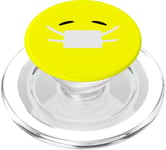 Medical Surgical Mask Face Emojis Emoticon Yellow PopSockets Grip and Stand for Phones and Tablets PopSockets PopGrip for MagSafe