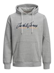 Jack & Jones Mens Hoody - Light Grey material_cotton - Size Small