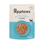 Ekonomipack: Applaws Pouch i buljong 48 x 70 g - Tonfisk & havsbrax