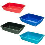 2 X Large Pet Litter Tray Plastic Cat Kitten Dog Animal Toilet Tray