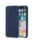 Coque Silicone Gomme intérieur façon velours iPhone XS Max - Bleu Nuit