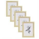 Set de 5 Cadre Photo, Naturelle, 21x29, 7cm, Artos Style en Bois et Verre, Cadre décoration pour la Maison, BRU9894nt-5 - Woltu