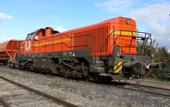 Jouef HJ2440S Colas Rail, diesel locomotive Vossloh DE 18, orange-yellow livery, ep. VI, with DCC sound decoder, Diesel Locomotive