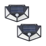 GRIFEMA GD203-2, 2 Lampes Solaires d'Extérieur, Lampe de Jardin avec Détecteur de Mouvement, 100 LED, Étanche IP65, Spot Mural pour Porte d'Entrée, Jardin, Garage, Noir