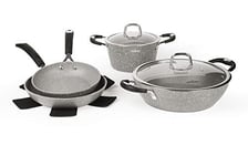 Excelsa Forn-Ok Set de 2 poêles, casseroles et 2 casseroles, aluminium forgé avec revêtement antiadhésif