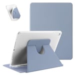 Koze Coque Rotative pour 9,7 Pouces iPad 6e 5e génération et iPad Air 1 2 avec Porte Stylet, étui Vision Multi-Angle Rotatif à 360 Degrés, Antichoc Couverture Arrière Translucide Souple, Gris Lavande