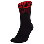 Nike Men U Nk Elite Crew - GFX 1 Socks - Black/Habanero Red/White, M