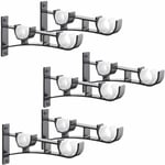 Shmshng - 6pcs tringle à rideau en métal robuste, support de tringle à rideau, double support de tringle à rideau, support de tringle à rideau en