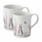 Stow Green Peter Rabbit Classic Set Of 2 Porcelain Mugs - 350ml