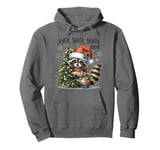 Sorta Santa Sorta Feral Santa Funny Raccoon Lover Xmas Tree Pullover Hoodie