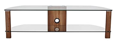 Alphason Century 1500 TV Stand - Walnut & Clear Glass