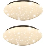 Lot de 2 plafonniers led salon/chambre éclairage effet ciel étoilé blanc