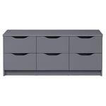 Commode meuble de rangement 6 tiroirs FALONE gris graphite Taille unique