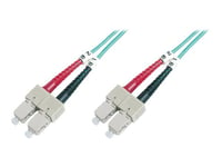 DIGITUS Professional - Cordon de raccordement - SC multi-mode (M) pour SC multi-mode (M) - 1 m - fibre optique - duplex - 50 / 125 microns - OM4 - démarré, sans halogène - turquoise