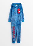 Disney Spiderman Marvel Spider-Man Blue Printed All-In-One 6-7 years Years male