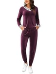 Totatuit Combinaison de Sport pour Femme, en Velours, Combinaison de Maison, Ensemble de survêtement Occasionnel, Pyjama Deux pièces, Pyjama pour Femme, Polaire Hiver de Yoga, Jogging, entraînement