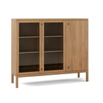 Stolab - Prio Skänk Hög Ek Glasdörr, 120 x 135 x 39, Ytbehandling Naturell Olja 1 - Skänkar och sideboards - Måns Sjöstedt - Träfärgad - Glas/Trä