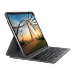 Logitech Slim Folio Pro - Clavier et étui - rétroéclairé - sans fil - Bluetooth LE - QWERTY - R.-U. - pour Apple 12.9-inch iPad Pro (3ème génération, 4ème génération)