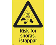 Skylt SYSTEMTEXT Risk för snöras, istappar 420x297mm