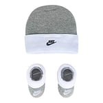 NIKE Baby Hat and Bootie Two Piece Set Socks, Grey/White, 0-6 Months