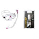 Cressi Kids' Marea Vip Jr Snorkel Set Clear/Pink with Anti Fog Gel for Diving Masks/Swim Goggles