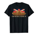 Churchill Mark IV Infantry Tank WW2 British Flag Diagram T-Shirt