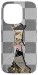 Coque pour iPhone 14 Pro Jeu d'échecs Gambit Marbling Queen Échiquier à carreaux