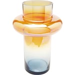 Kare Vase Design Phenom Ring Multi, Orange/Bleu, Vase à Fleurs, Vase décoratif, Vase pour Fleurs, Vase de Table, 30 cm