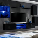 Ensemble Meuble TV "Switch XXIII" 250cm Noir & Gris