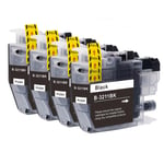 4 Black Ink Cartridges compatible with Brother MFC-J497DW MFC-J890DW MFC-J895DW