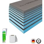 Pack 3 panneaux de construction WEDI 250 x 60 x 3 cm + colle polymere étanchéité 610 + bande d'armature collante